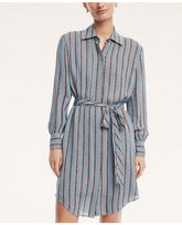 Brooks Brothers Women's Georgette Silk Shirt Dress Blue