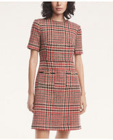 Brooks Brothers Women's Wool Blend Tweed Dress Red