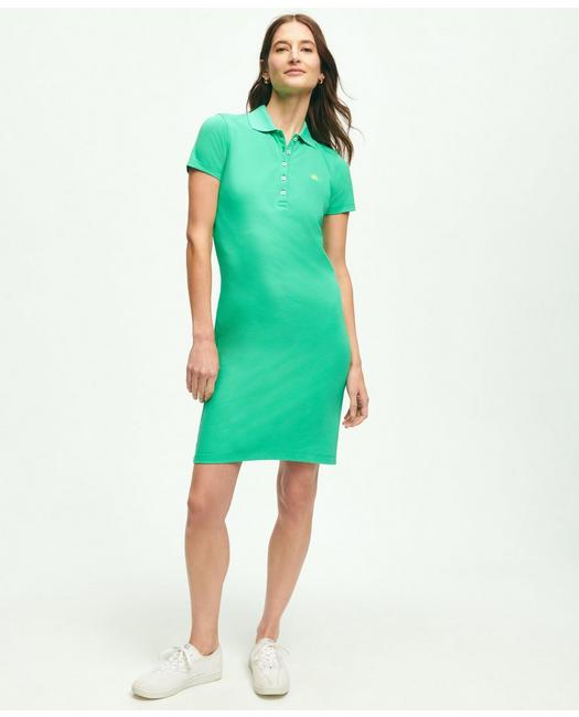 Brooks Brothers Women's Cotton Pique Polo Dress Green