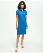 Brooks Brothers Women's Cotton Pique Polo Dress Bright Blue