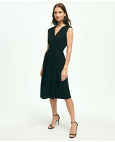 Brooks Brothers Women's Belted Crepe Dress Black