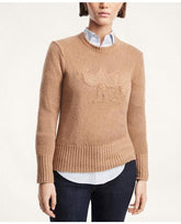 Brooks Brothers Women's  Hair Embroidered Sweater Camel
