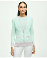 Brooks Brothers Women's Supima Cotton Pastel V-Neck Cardigan Sweater Aqua