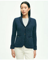 Brooks Brothers Women's Wool Shawl Collar Sweater Jacket Navy