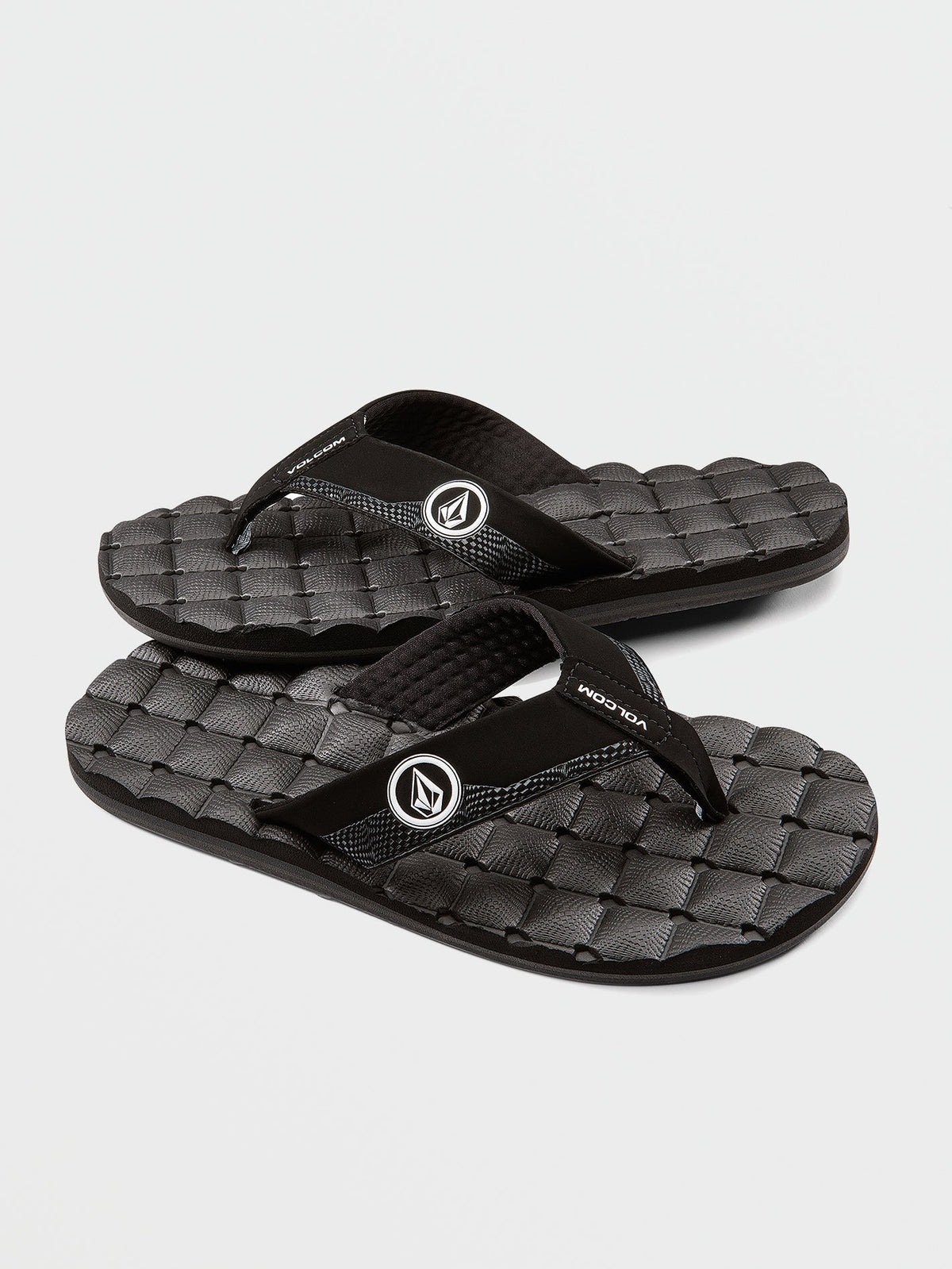 Volcom Recliner Boys Sandals (Age 2-7) Black White