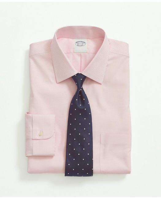 Brooks Brothers Men's Big & Tall Stretch Supima Cotton Non-Iron Pinpoint Oxford Ainsley Collar Pink