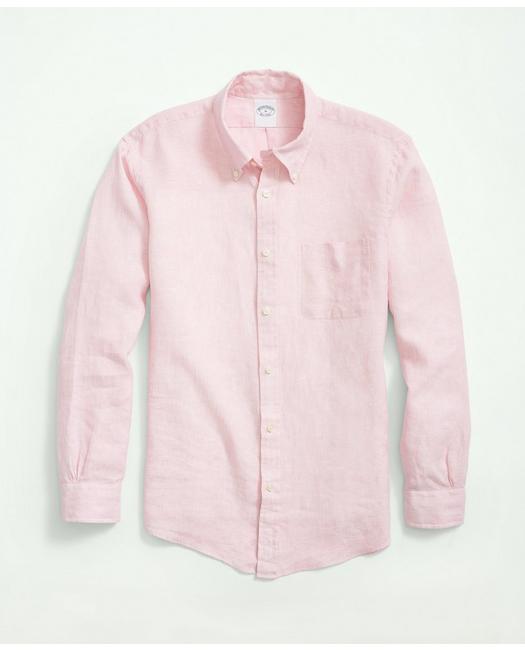 Brooks Brothers Men's Big & Tall Irish Linen Sport Shirt Pink