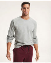 Brooks Brothers Men's Big & Tall Cotton-Blend Pique Crewneck Sweatshirt Grey