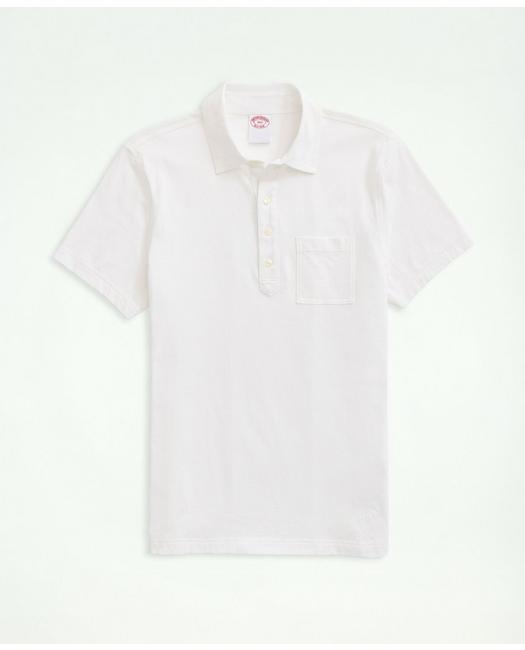 Brooks Brothers Men's Big & Tall Vintage Jersey Polo Shirt White