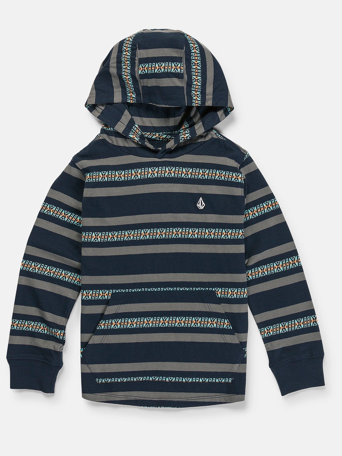 Volcom Seed Stone Hood Long Sleeve Shirt (Age 2-7) Navy