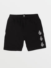 Volcom Iconic Stone Elastic Waist Fleece Boys Shorts (Age 2-7) Black