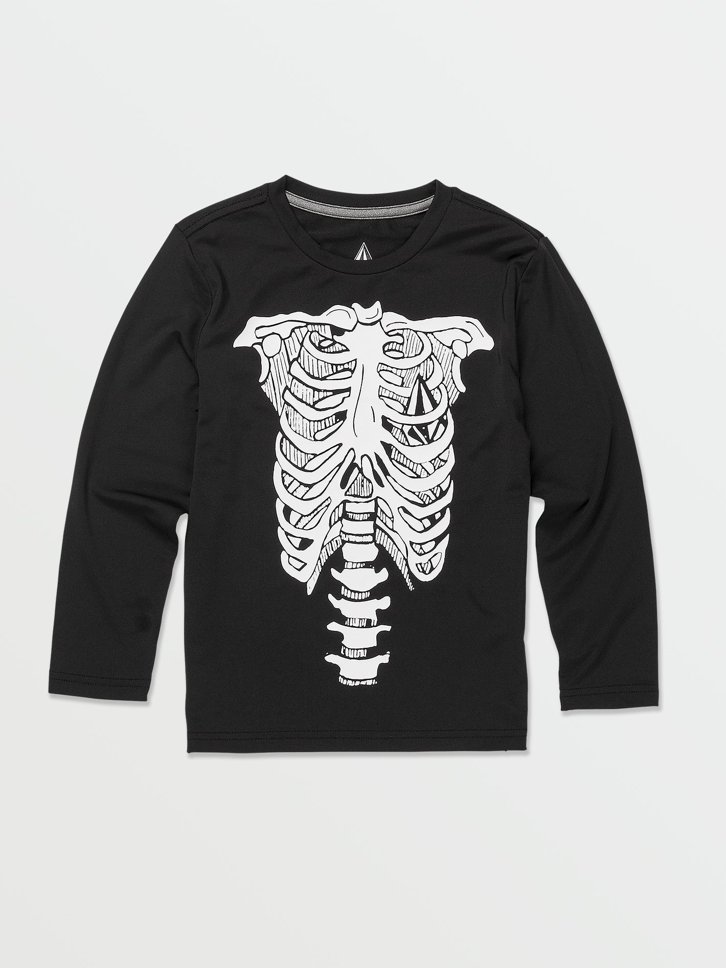 Volcom Skeleton Long Sleeve Boys Rashguard (Age 2-7) Black