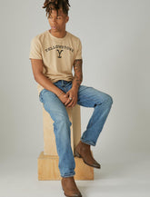 Lucky Brand Yellowstone Arch Logo Tee Ginger Root