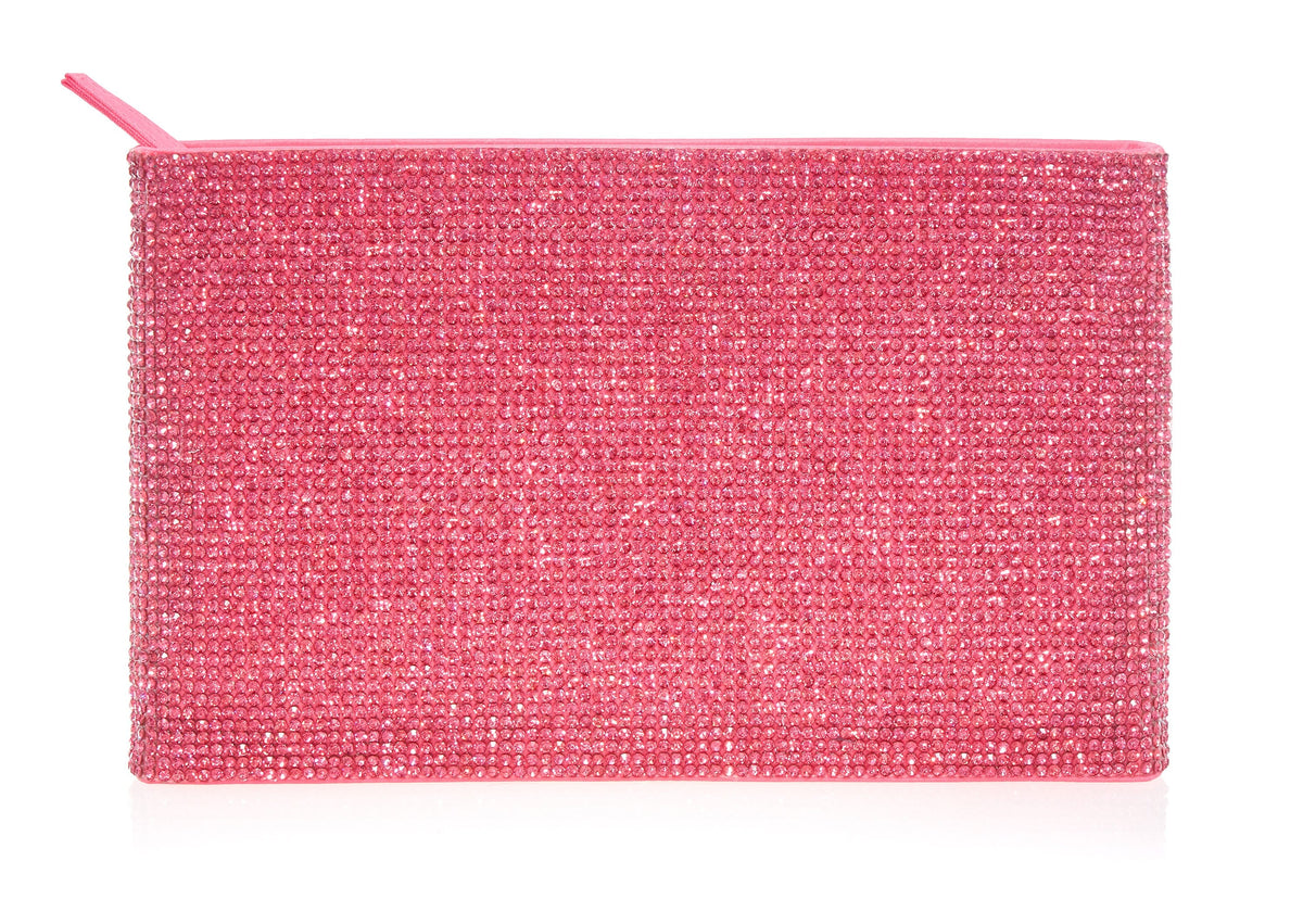 Judith Leiber Couture Zip Pouch Coral