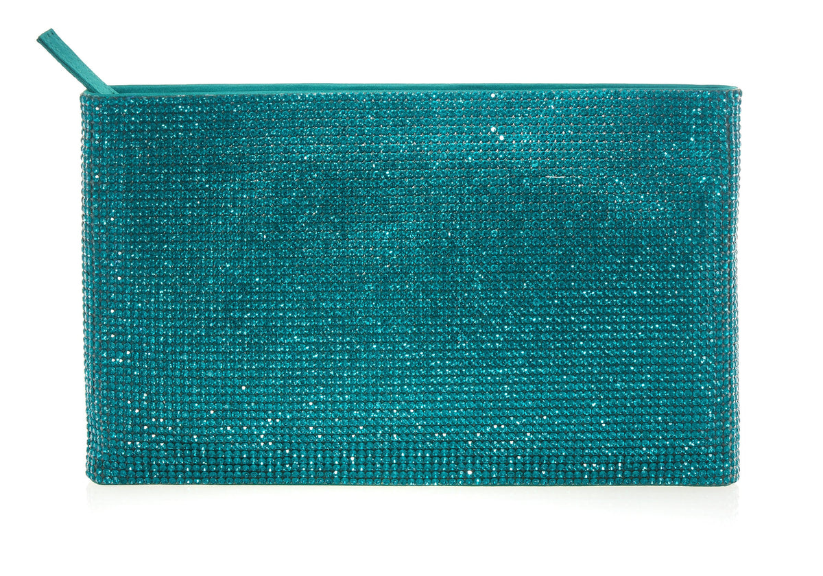 Judith Leiber Couture Zip Pouch Teal