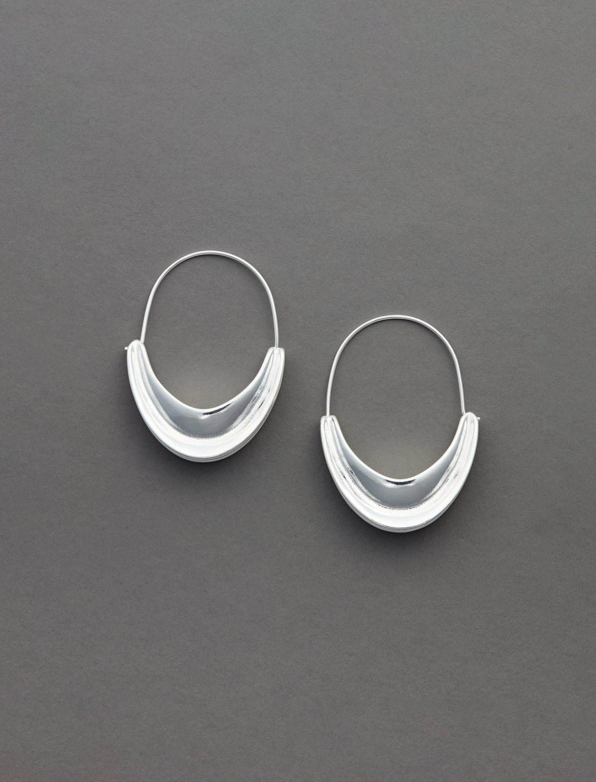 Lucky Brand High Shine Modern Hoop - Women's Ladies Accessories Jewelry Earrings Silver