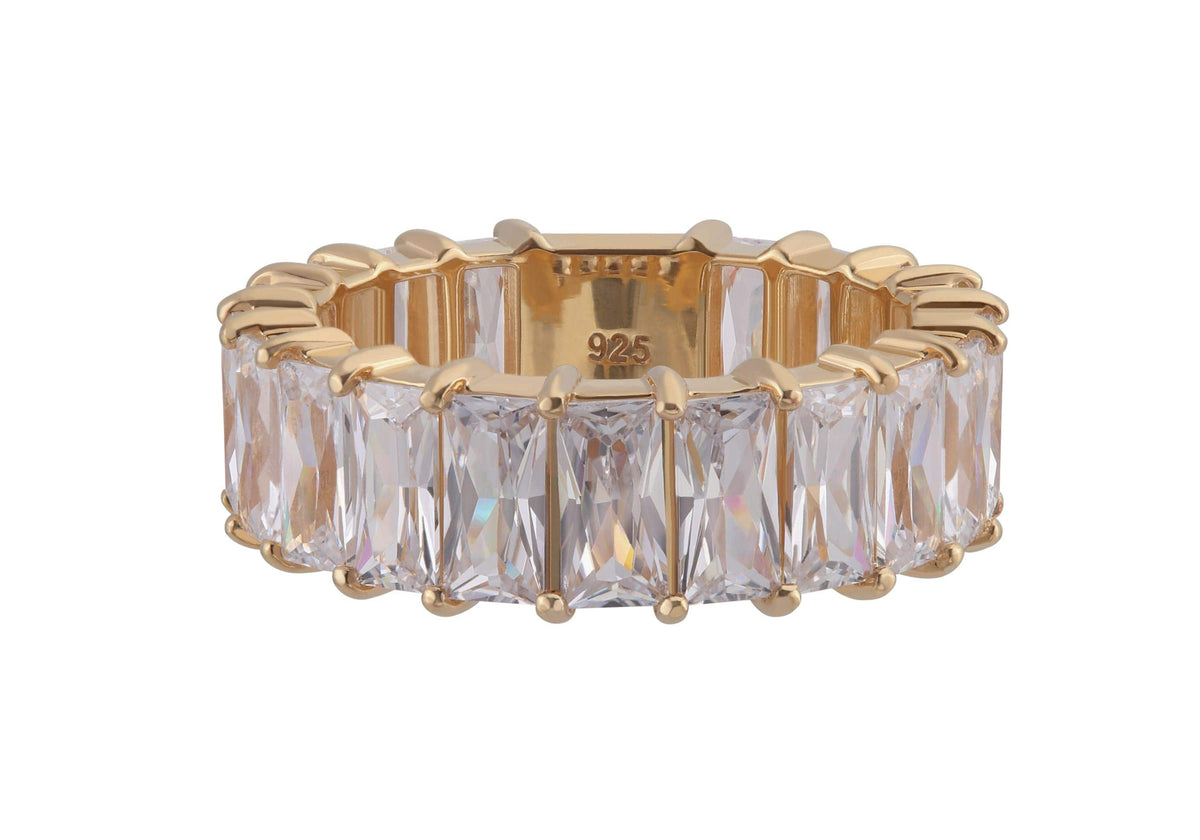 Judith Leiber Couture Baguette Eternity Ring Clear