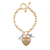 Juicy Couture Crown Charm & Heart Pendant Bracelet Gold