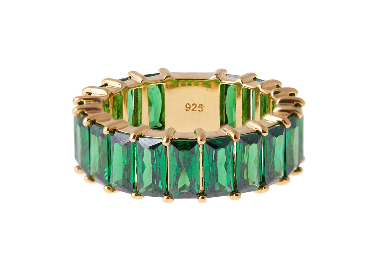 Judith Leiber Couture Judith Leiber Jewelry  Baguette Eternity Ring Green Green