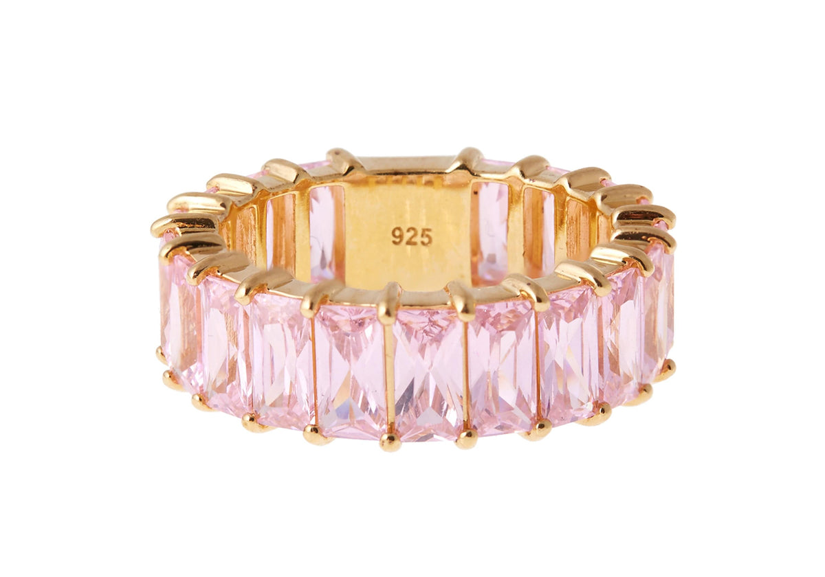 Judith Leiber Couture Judith Leiber Jewelry  Baguette Eternity Ring Pink Pink