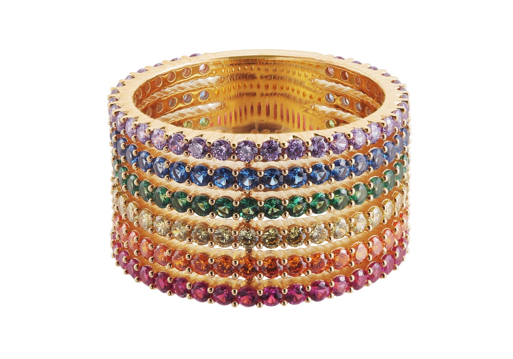 Judith Leiber Couture Small Micropave Cigar Band Multicolor